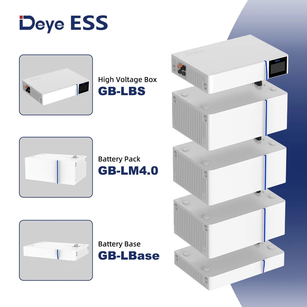 Deye ESS GB-L High Voltage LiFePO4  Battery Pack 102.4V 40Ah Solar Energy Storage Battery for Home Use