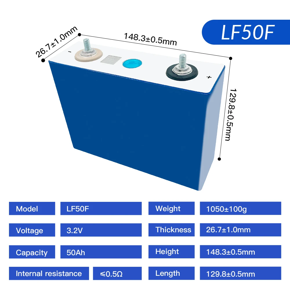 3 2v 50ah Lithium Iron Phosphate Cells LiFePO4 Battery for Solar Storage Lifepo4 Battery 3.2v 100ah 200ah