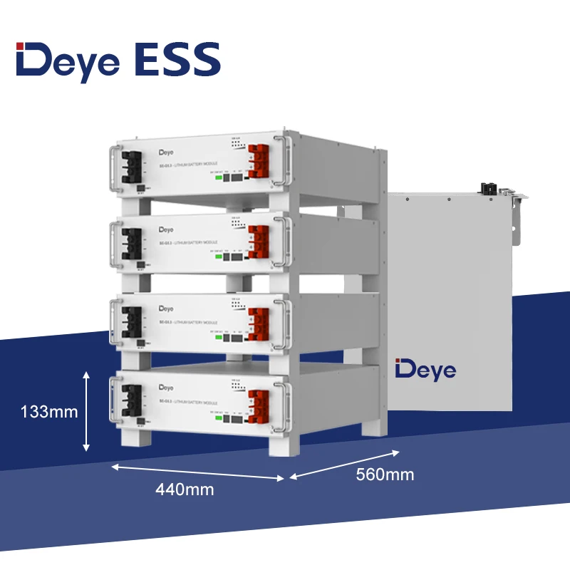 Deye ESS SE-G5.3 Manufacturer BMS Safe 5-340kWh Battery Pack  51.2V 104Ah LiFePO4 Cell Storage Battery for Solar System