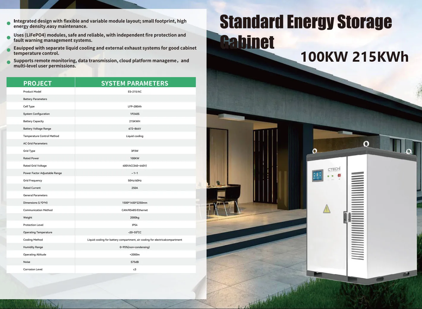 CTECHi 20KW Power Banks Residential Commercial Industry Lifepo4 ESS 43KWh Bess All in One Ess Energy Storage System
