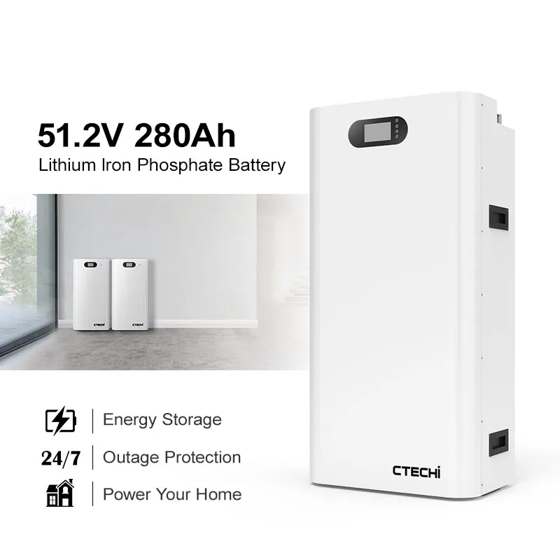 48V 51.2V 100Ah 280Ah Wall Mounted LiFePo4 Lithium Ion Battery Power Wall 5KWh 10KWh 15KWh Home Solar Energy Storage Battery
