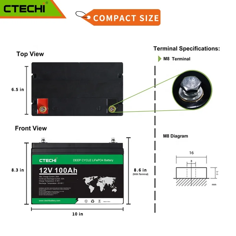 12.8V LiFePo4 Prismatic Lithium Ion Battery 12V 50AH-600AH Energy Storage for RV Deep Cycle