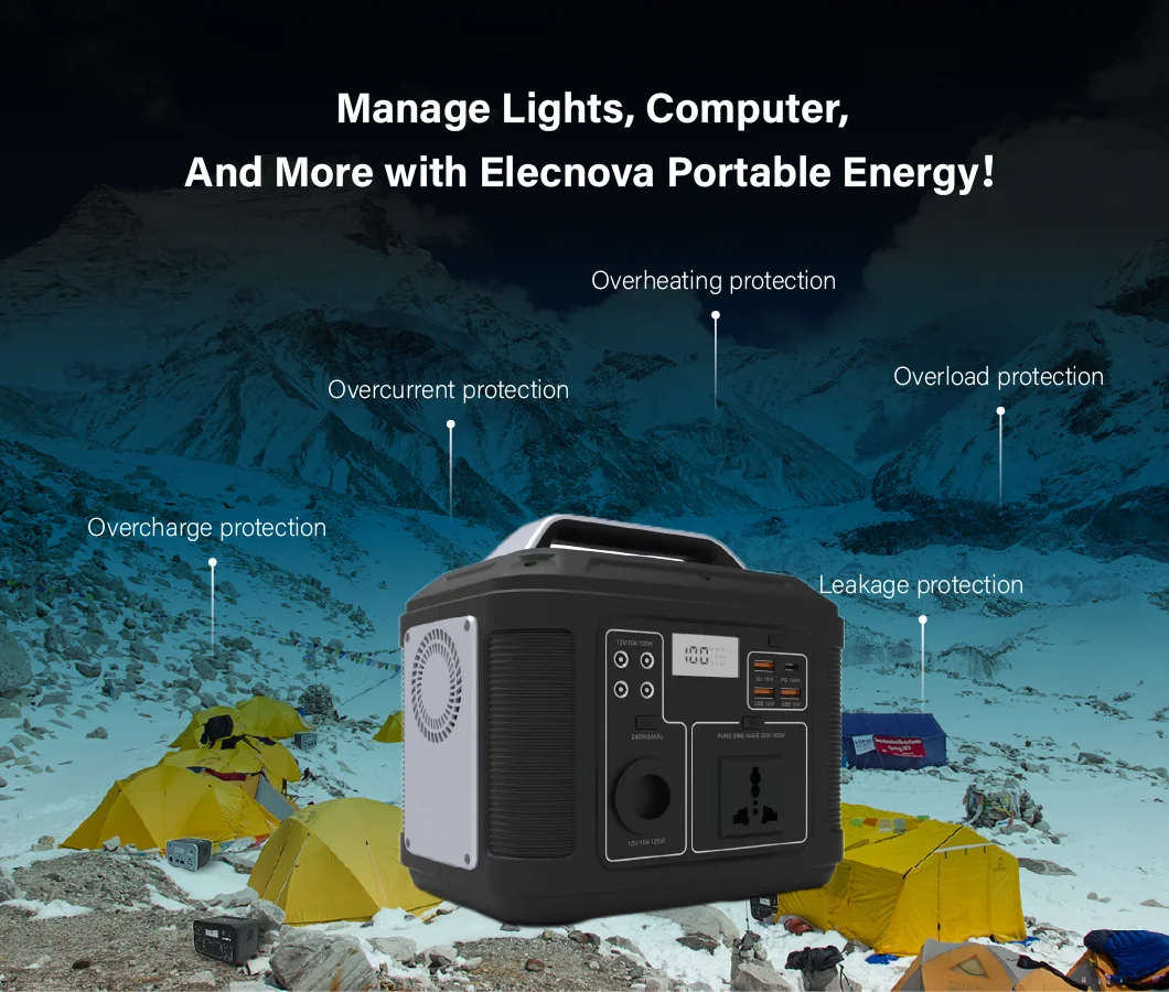 Elecnova Portable Solar Power Generator 2000W Peak 4800W AC Output Split Phase 110v 240V Off-grid In-grid Energy Systems