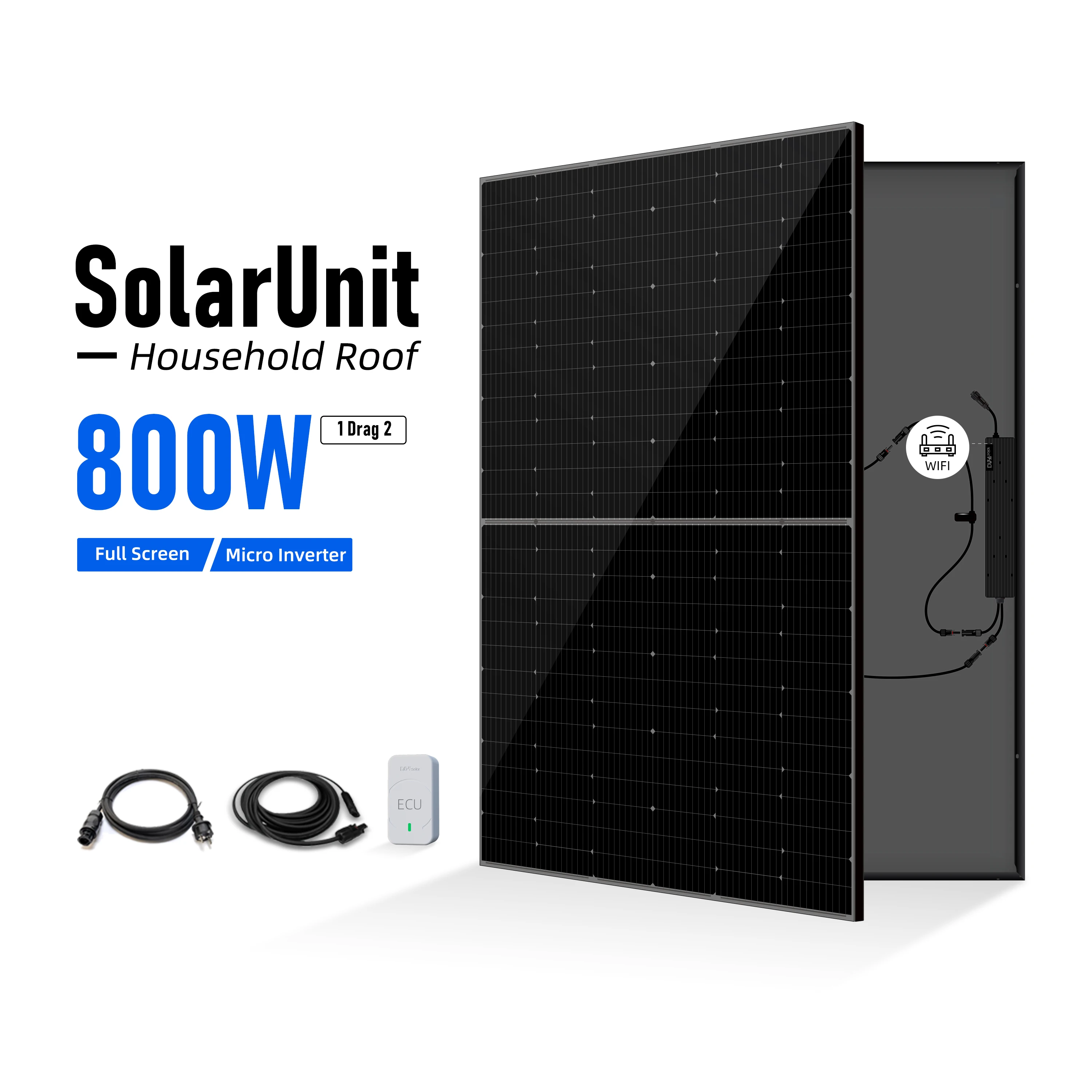 European Warehouse Complete Kit Balcony Solar Energy System with 800W Micro Inverter