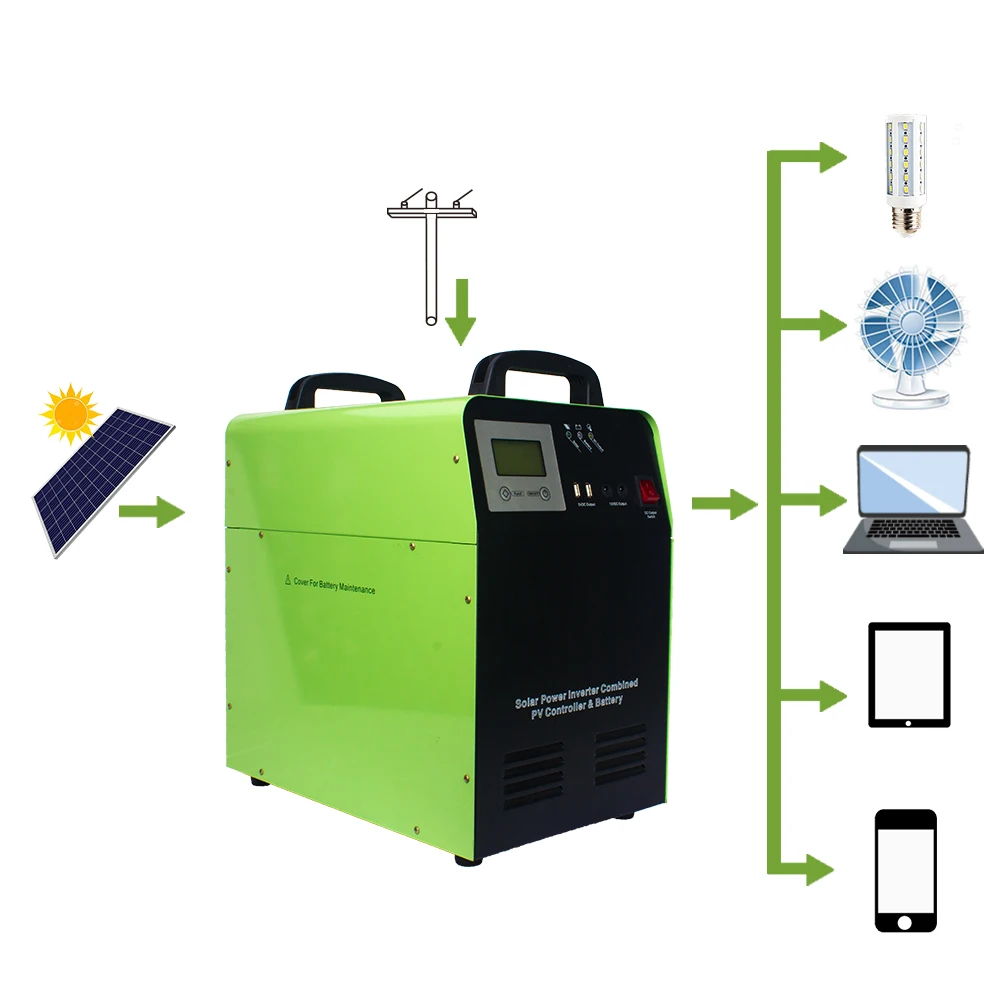 All in One Solar System With Panels Portable Solar Power System 12V 500W Solar Kit Storage System With Battery