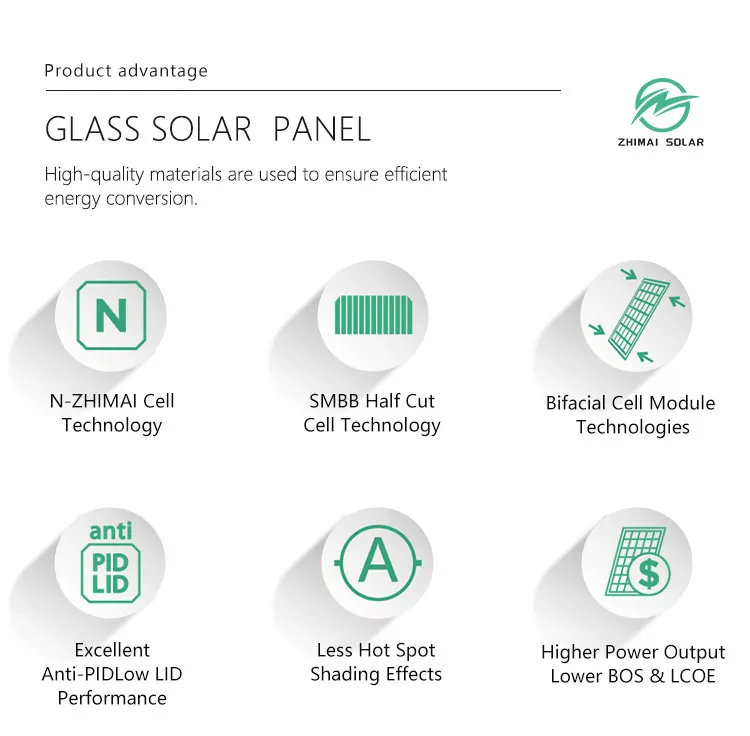 Solar N-Type Solar Panel 60W-1000W PV Module Solar System 500W Efficiency N Type Glass Solar Panel for Roof