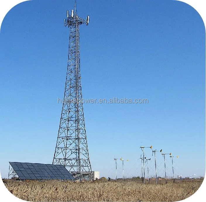 Telecom Site Lithium Ion Battery Energy Storage System 5kw 10kw Wind Turbine with Solar Panel Outdoor Site Energy System