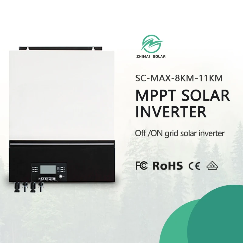 8kW 11kW MPPT Solar Inverter Pure Sine Wave Off-Grid Solar Inverter Built-in Anti-dust Kit Wifi Removable LCD