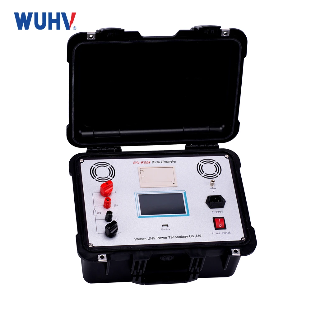G UHV-H200P High Precision DC Switch Circuit Breaker Test Equipment Micro Ohm Meter Dynamic Contact Resistance Tester