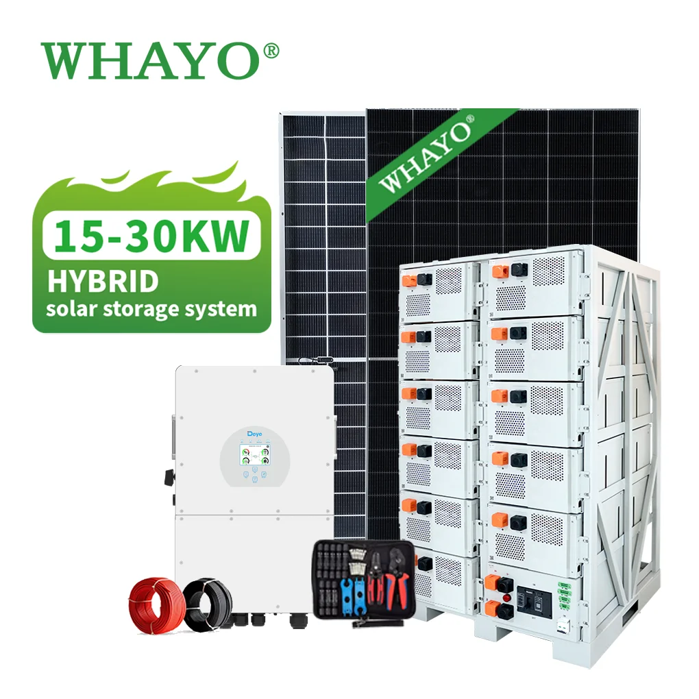 Whayo 15KW 20KW 30KW Solar Large Industrial and Commercial Systems Complete 30KW 25KW Hybrid Solar Energy System