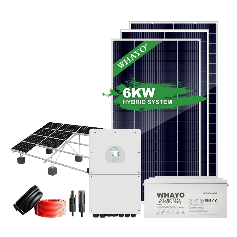 Whayo Solar Systeem 6 Kw 10Kw 15 Kw 10000Kw Photovoltaic Kit Complete Hybrid Solar Energy Storage System With Lithium Battery