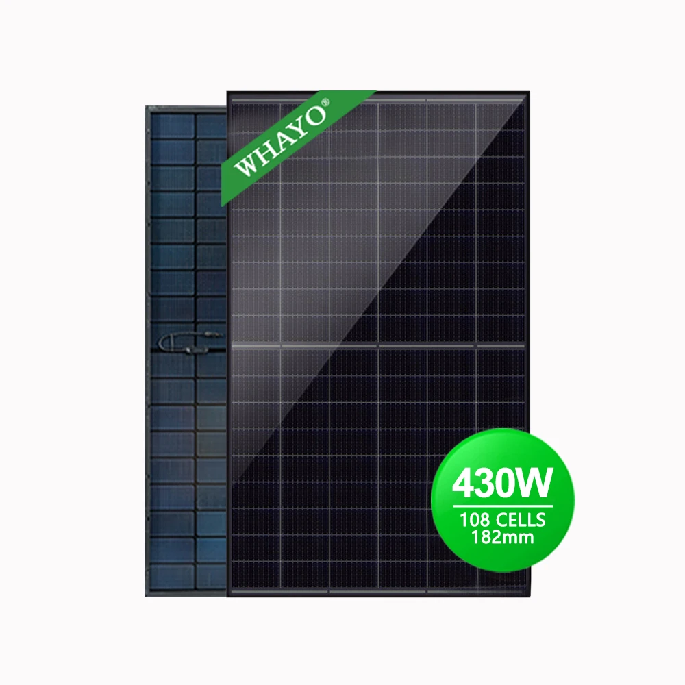 Whayo N-TYPE TOPCon  Solar Power Panel 410watt Full Black Bifacial 420watt Solar Panels Factory Price