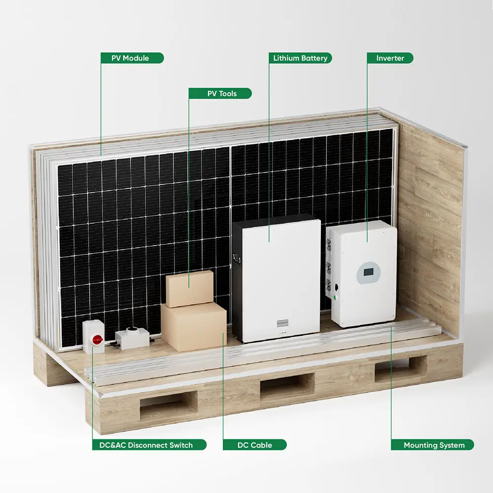 Hybrid Solar Panel SystemS 5kw 10kw 15kw Off Grid Home Power System With Lithium Battery