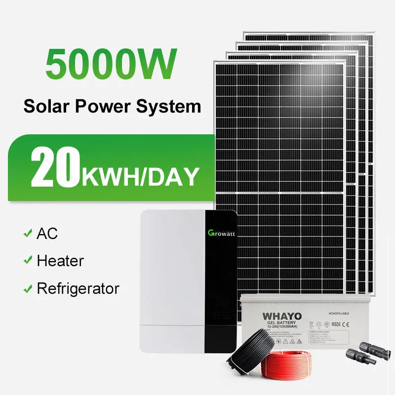 Hybrid Solar Panel SystemS 5kw 10kw 15kw Off Grid Home Power System With Lithium Battery