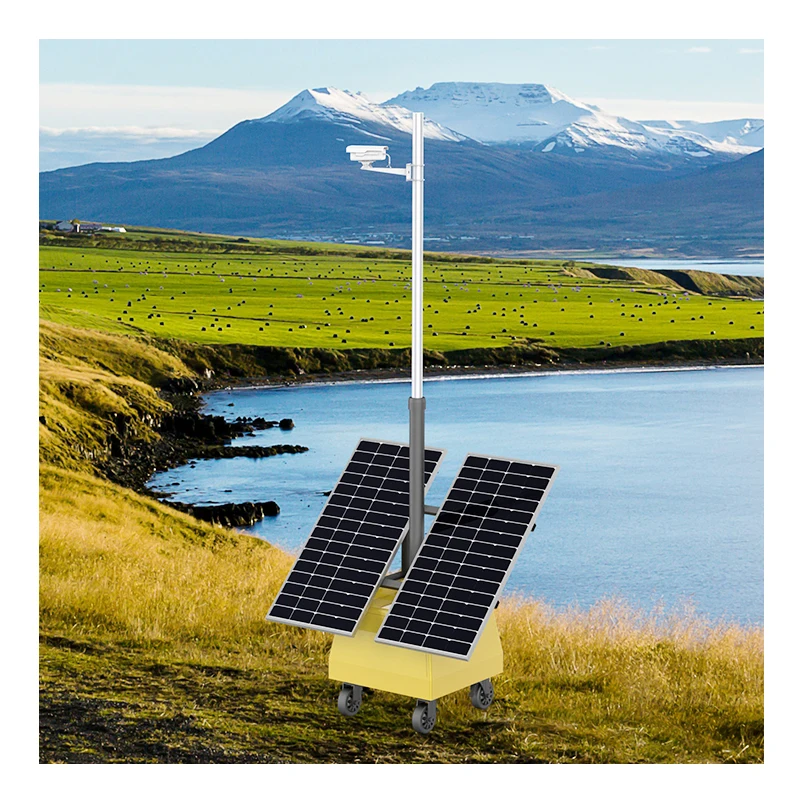 Industrial Emergency Power Trailer Hybrid Solar Backup Generator Li Battery Storage for Surveillance