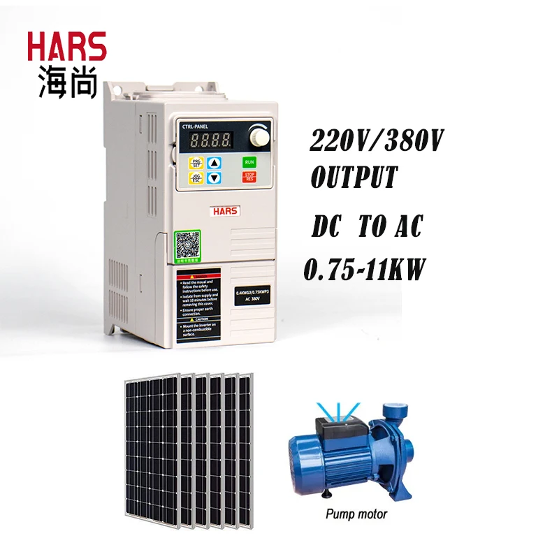 HARS Intelligent 220V Triple Phase for Agricultural Irrigation 11KW Solar Pump Inverter Solar Pump VFD