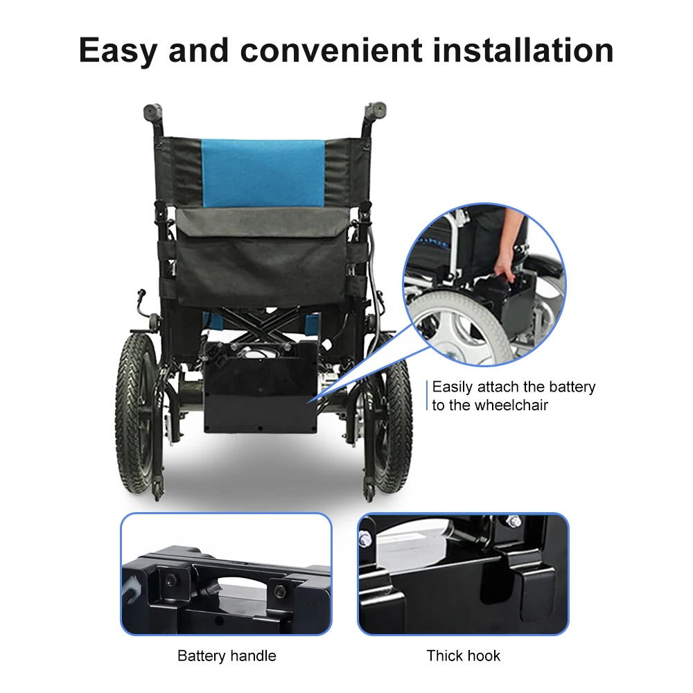 24V 12Volt 10Ah-20Ah Range Spot Supply 12Ah Lithium Ion Electric Wheelchair Battery Pack with BMS 30A Improved Performance
