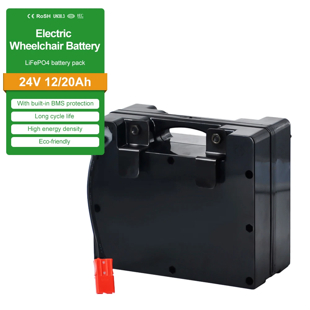 24V 12Volt 10Ah-20Ah Range Spot Supply 12Ah Lithium Ion Electric Wheelchair Battery Pack with BMS 30A Improved Performance