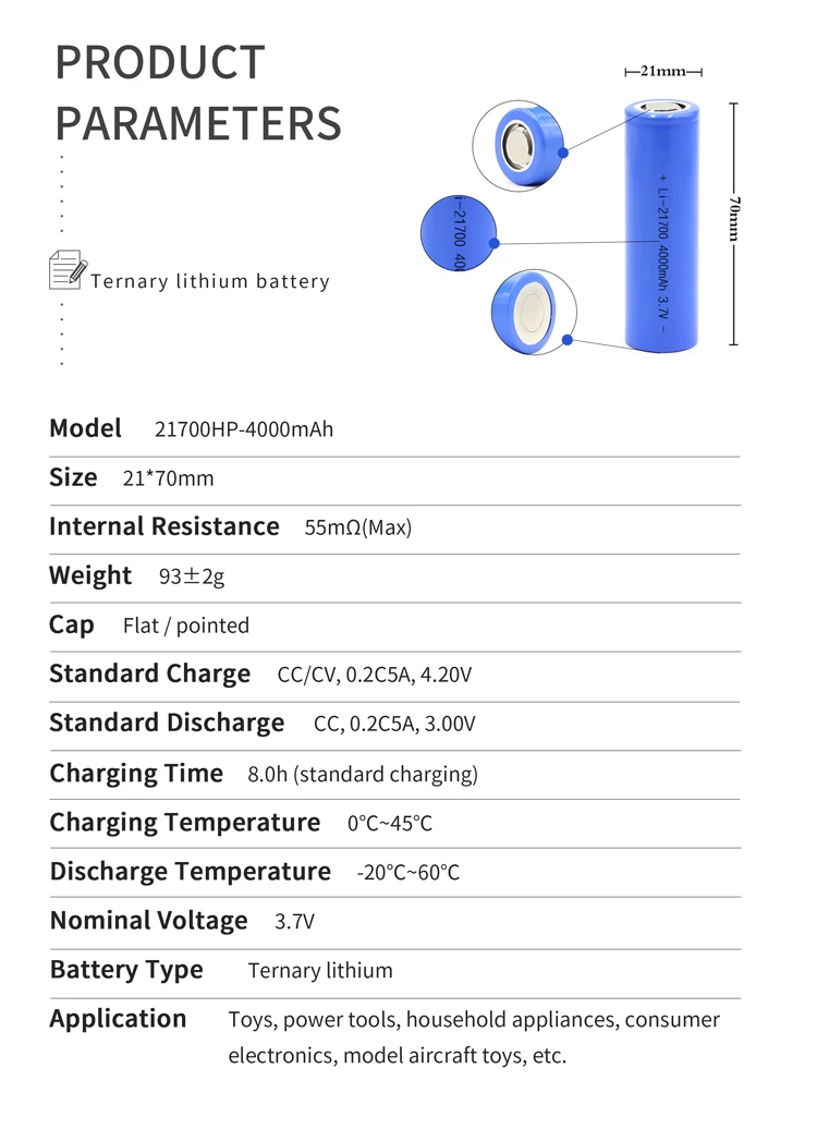 Enersource 3.2V 3.7V  12V 21700 3500mah Cylindrical Lithium Ion Lifepo4 Battery for Tool Toy