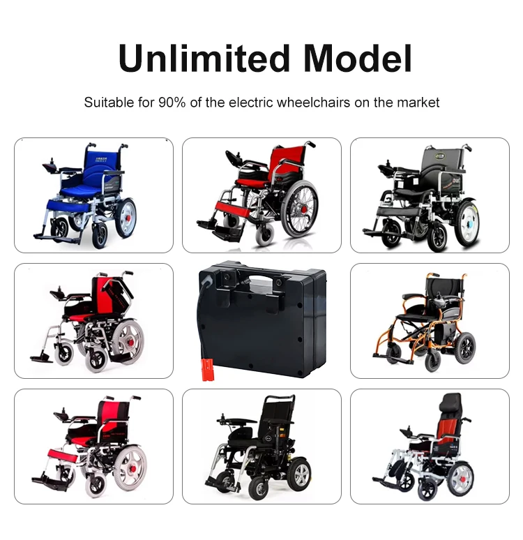 24V 12Volt 10Ah-20Ah Range Spot Supply 12Ah Lithium Ion Electric Wheelchair Battery Pack with BMS 30A Improved Performance