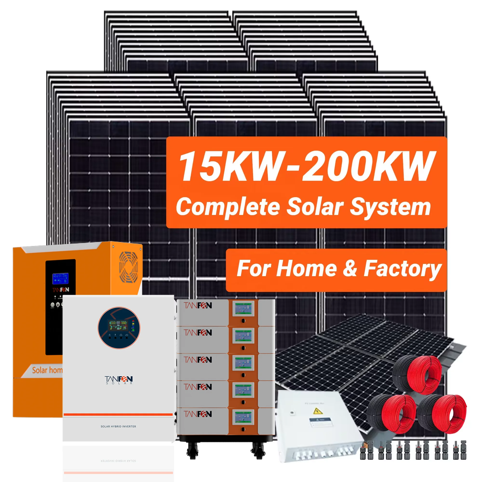 Guangzhou Solar System 240v 12kw 5kwh 10kwh Storage Battery 3kw Kits Design of Home 5kw on Grid 10kw Solar Energy System