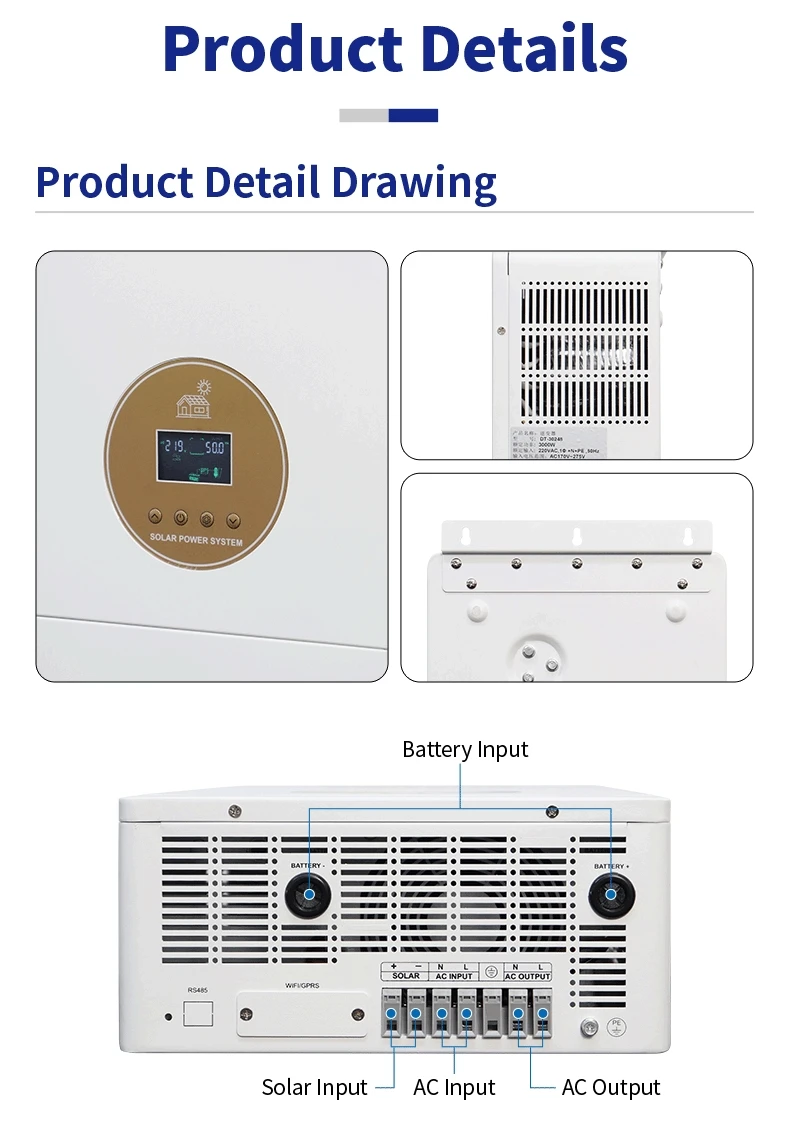 TORCHN Smart Low Frequency Hybrid Solar Inverter 48V 3Kw 5Kw 6Kw Pure Sine Wave 48 Volt Off Grid DC/AC Solar Pv Inverters