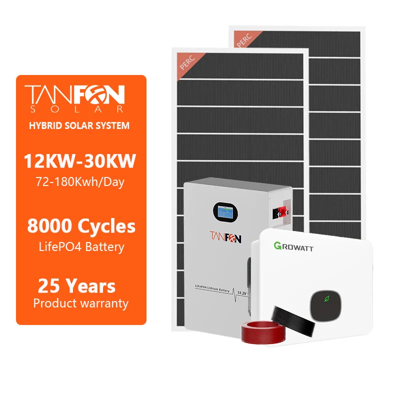 8000 Watts Solar Energy Power Complete Set by Tanfon off Grid Solar Power System 7kw Panneau Solaire Kit Complet