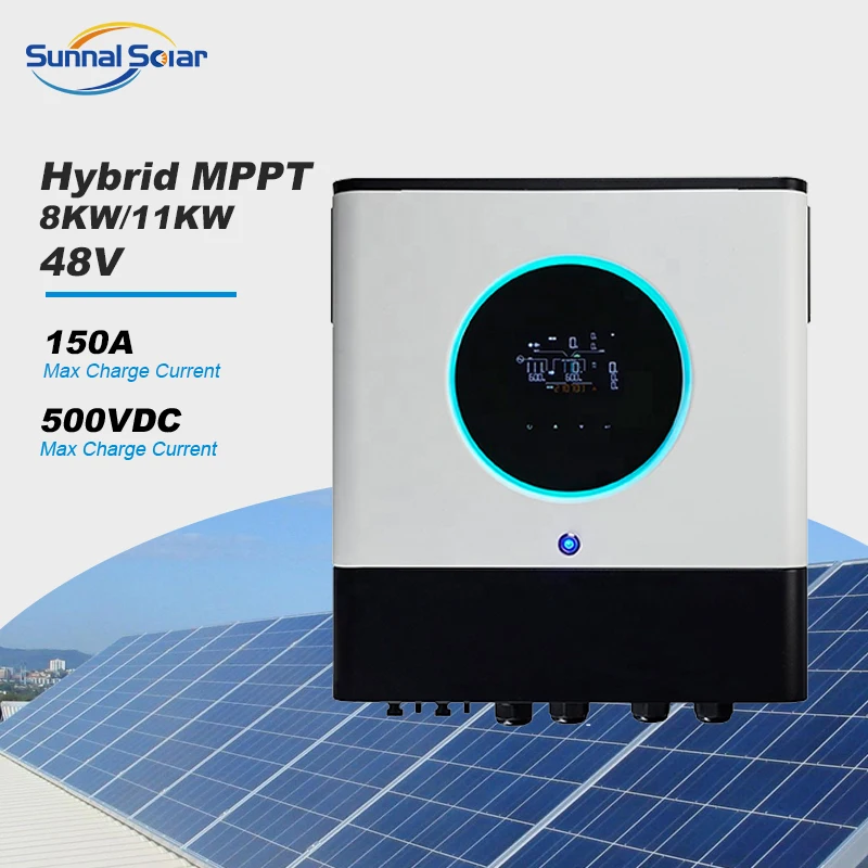 Waterproof Ip65 24v 8kw 11kw Dual Outputs Off-Grid HIGH FREQUENCY Hybrid Solar Inverter Pure Sine Wave Inbuilt MPPT