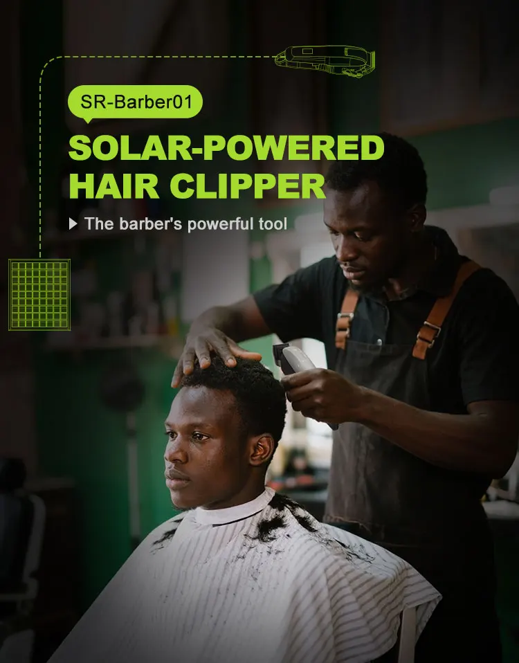 Cordless Solar Charge Electric Hair Clipper