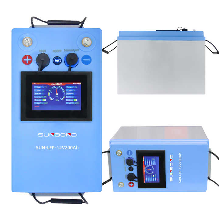 Rechargeable 12V 100AH LiFePO4 Battery with Built-in BMS for Solar Energy Storage Systems SUNBOND