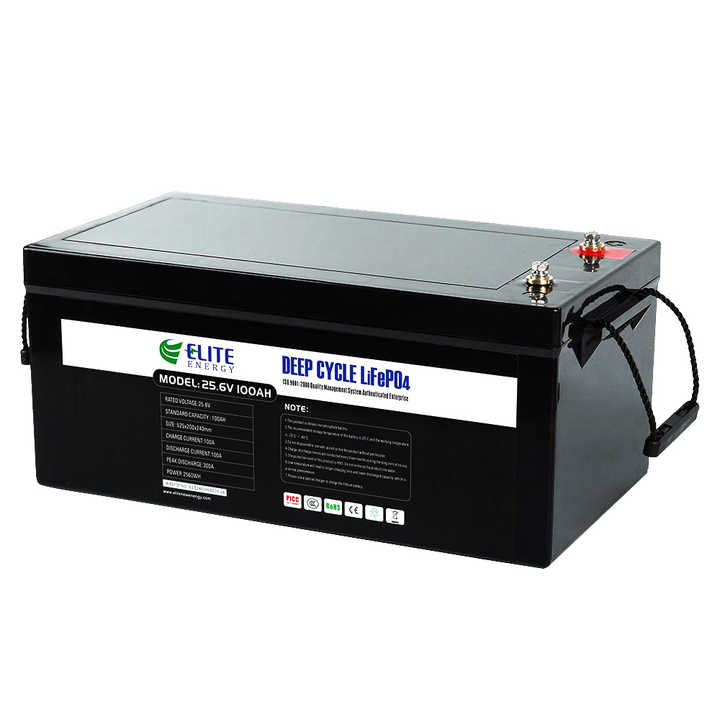 24V LiFePO4 Battery Pack 25.6V 100Ah Long Cycle Life for Solar Energy Storage Systems