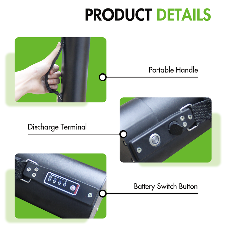 Sunbang 36V 10Ah Waterproof Shockproof Electric Bike Battery for Ebike Scooter Bicycles LED Lighting Power Tools Toys SUNBOND