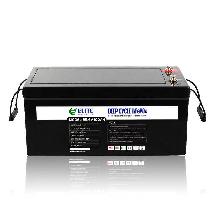 24V LiFePO4 Battery Pack 25.6V 100Ah Long Cycle Life for Solar Energy Storage Systems