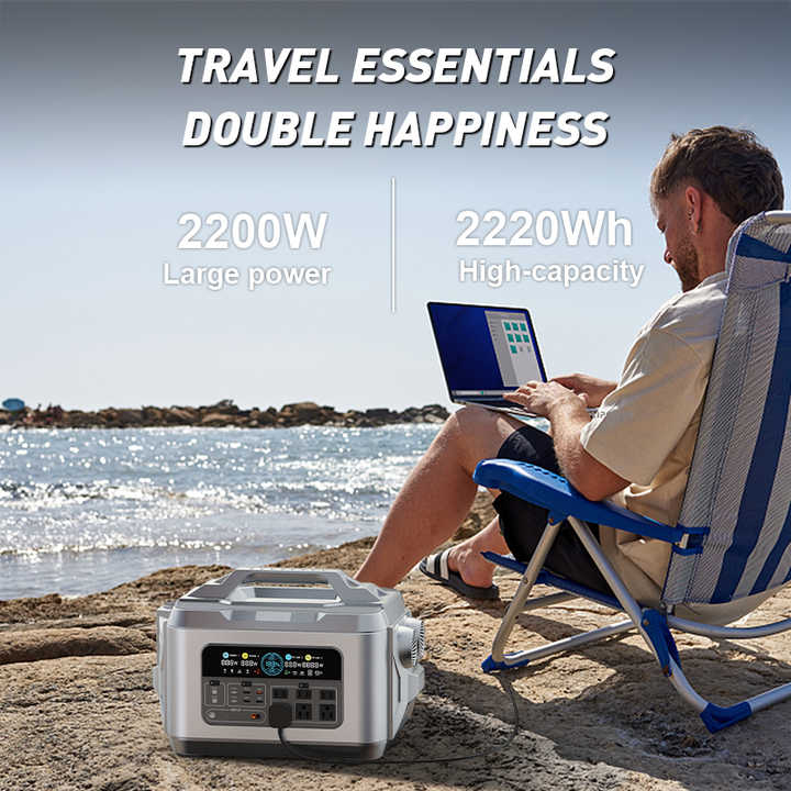 Portable Power Station 2200W Pure Sine Wave Off-Grid Solar Energy Storage System with MPPT Controller for Home Backup & Outdoor Use Lipower