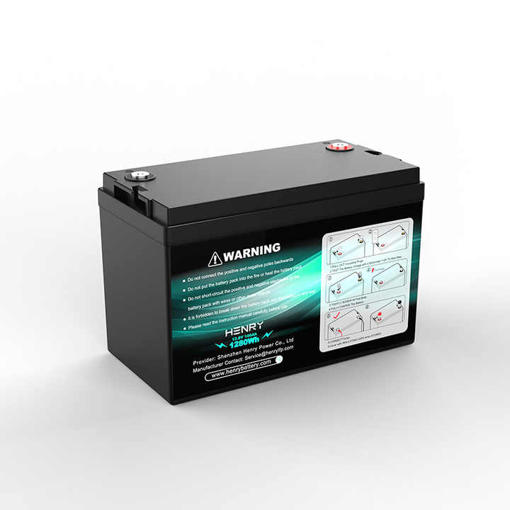 HENRY 100Ah 12.8V 25.6V LiFePO4 Battery 1280Wh 2560Wh IP65 Solar Energy Storage Power System