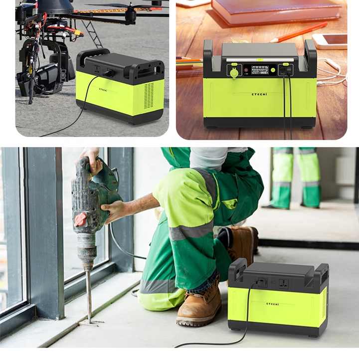Portable Power Station 1200W 1500W LiFePO4 Battery Fast Charging Solar Generator for Outdoor Emergency Backup CTECHi