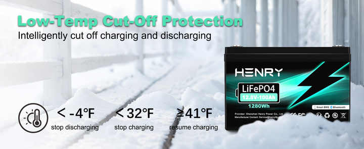 HENRY 100Ah 12.8V 25.6V LiFePO4 Battery 1280Wh 2560Wh IP65 Solar Energy Storage Power System