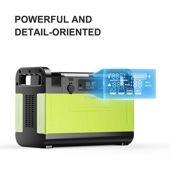 1500W 2000W Electric Portable UPS Lithium Power Supply Station Solar Generator LiFePO4 Battery Home Camping Backup Power Supply CTECHi