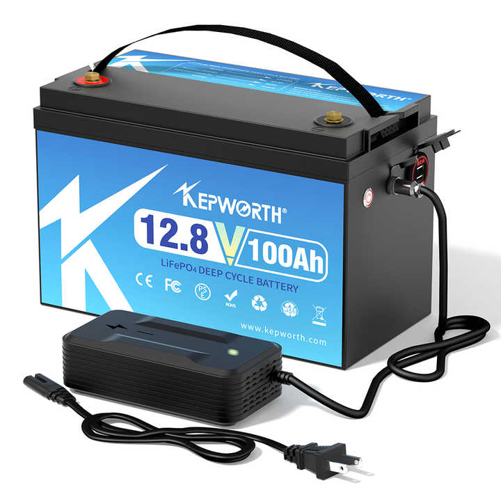 LiFePO4 Battery 12.8V 100Ah/200Ah Deep Cycle Solar Power Storage for Home Appliances, UPS, and Electric Systems Kepworth