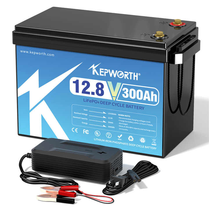12V 300Ah LiFePO4 Battery Pack Deep Cycle Long Life 6000 Cycles for Golf Cart RV Camper Solar Energy Storage System Kepworth
