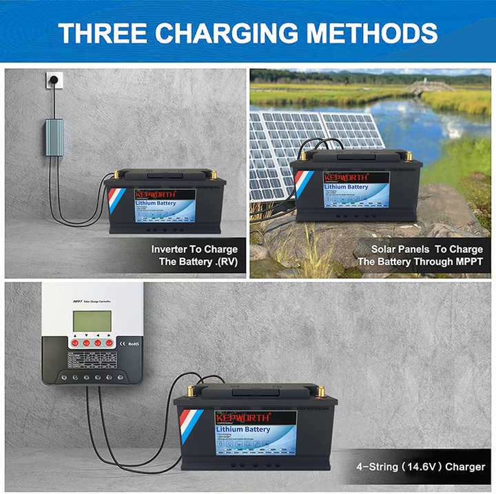 Kepworth Solar Battery 12v 200Ah 24V 40Ah-100Ah LiFePO4 Energy Storage System for Home Appliances Power Tools Solar Systems