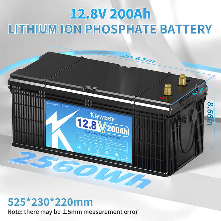 Kepworth Solar Battery 12v 200Ah 24V 40Ah-100Ah LiFePO4 Energy Storage System for Home Appliances Power Tools Solar Systems