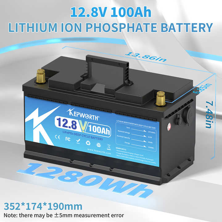 Kepworth 12.8V 100Ah LiFePO4 Battery Pack 6000 Cycles Solar Energy Storage System with BMS