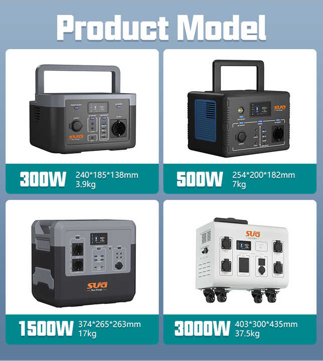 Portable Power Station 500W 1500W 3000W LiFePO4 Battery with MPPT Controller for Outdoor Camping Solar Energy Storage SUG/OEM