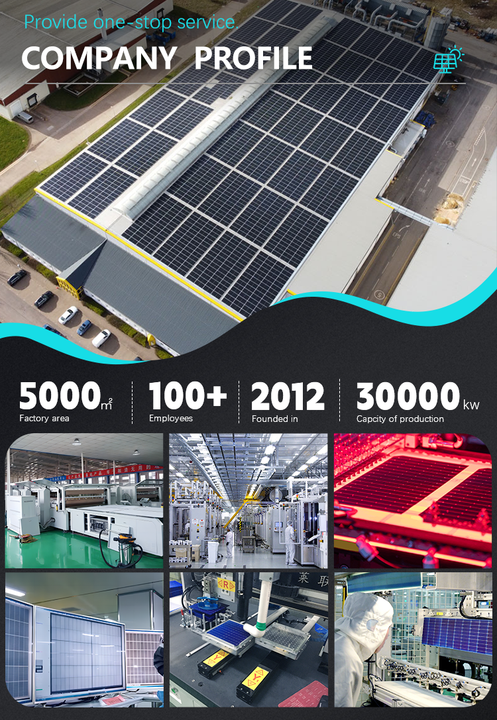 5kW 10kW Hybrid Solar Power System Monocrystalline Silicon Roof Mounting for Home Application