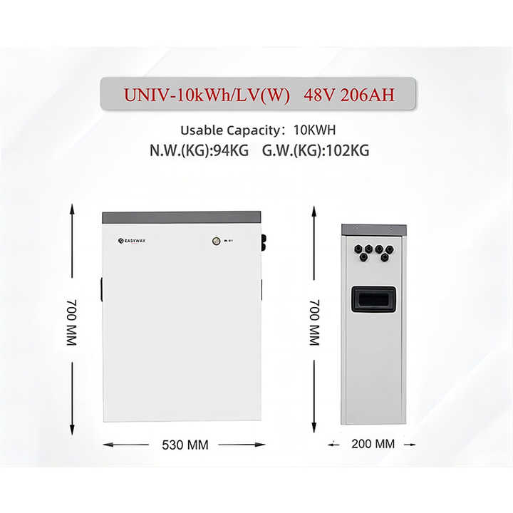 Home Power Wall Solar Lithium Ion LiFePO4 Battery 48V 100Ah 5kWh 10kW Off-Grid Hybrid Energy Storage System Easyway