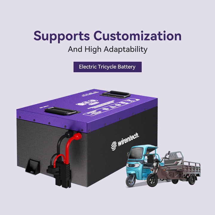 Customized Deep Cycle 51.2V 76V 50Ah LiFePO4 Lithium Battery for Golf Carts Yacht Tricycle 5kW 10kW Power Storage WIRENTECH