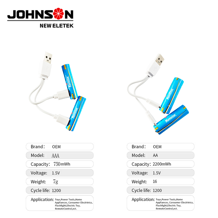 AA Rechargeable Lithium-ion Battery 1.5V 1800mAh Fast Charging for Consumer Electronics Power Tools OEM