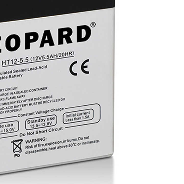 12V 5.5Ah Rechargeable Lead Acid Battery for Solar Energy Storage UPS System LEOPARD