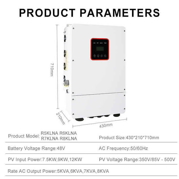 Wirentech High Quality Parallel Off-Grid On-Grid Hybrid Solar Inverter for Home Use 48V 20-50 kWh with Lithium Ion Battery Support